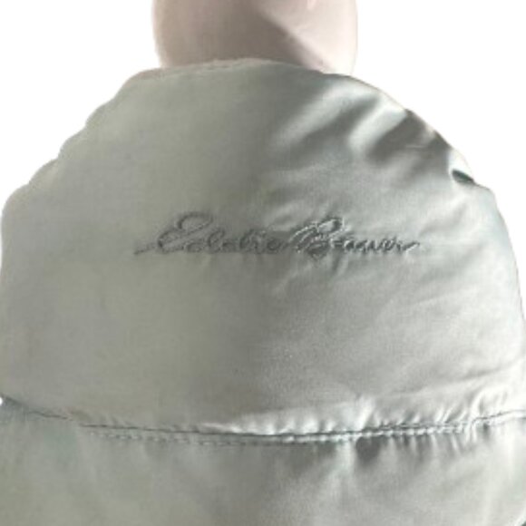 Eddie Bauer Goose Down Puffer Vest Light Blue Jacket Women's Size Small - Picture 8 of 13